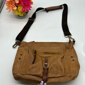 Sundance Tan Leather Crossbody Bag MCB6740R